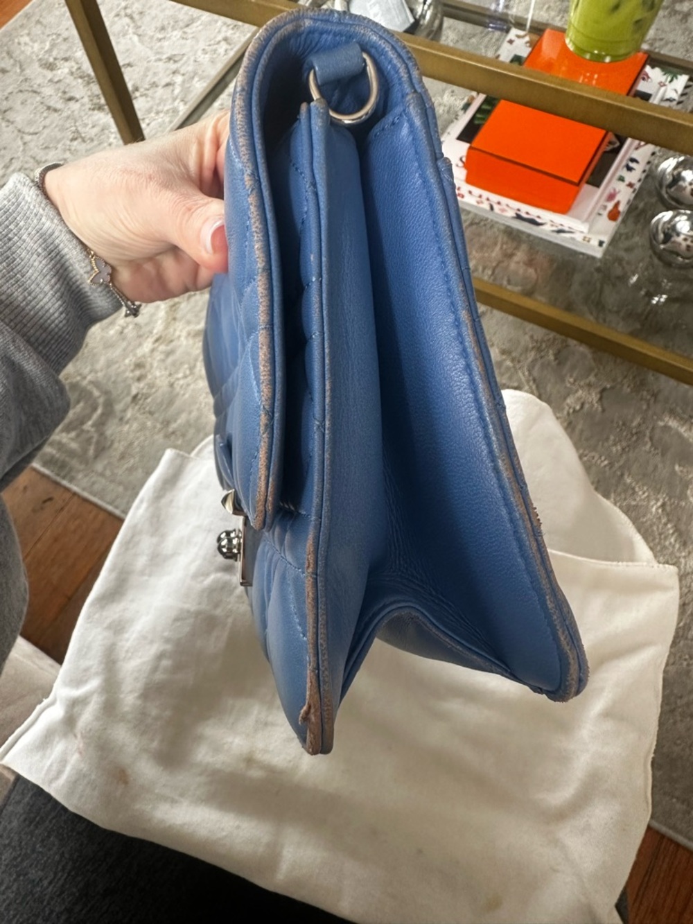 Dior Small Quilted Leather Mini Bag in Periwinkle Blue - Picture 3 of 12